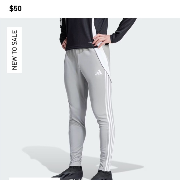 Adidas Boys Light Gray Joggers - Picture 1 of 3